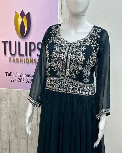 Party wear long gown by Kurti Connection USA