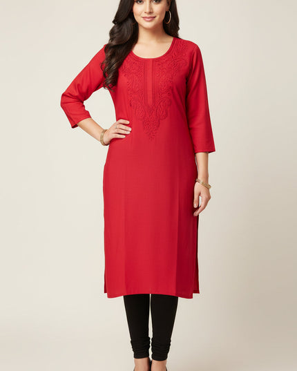 Rayon embroidered Kurti