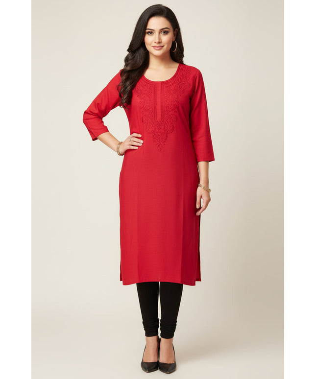 Rayon embroidered Kurti
