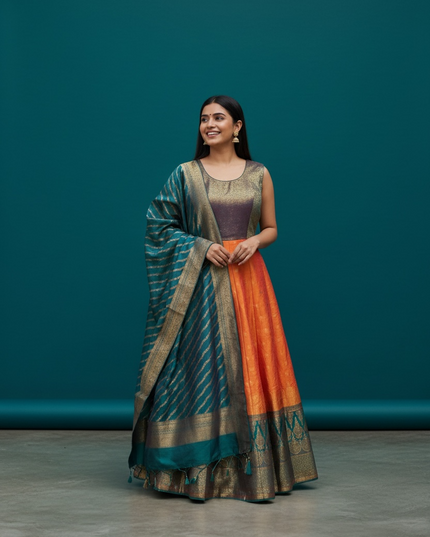 Silk long gown