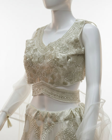 Off white - Gold lehenga Choli set