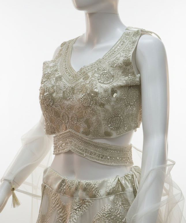 Off white - Gold lehenga Choli set
