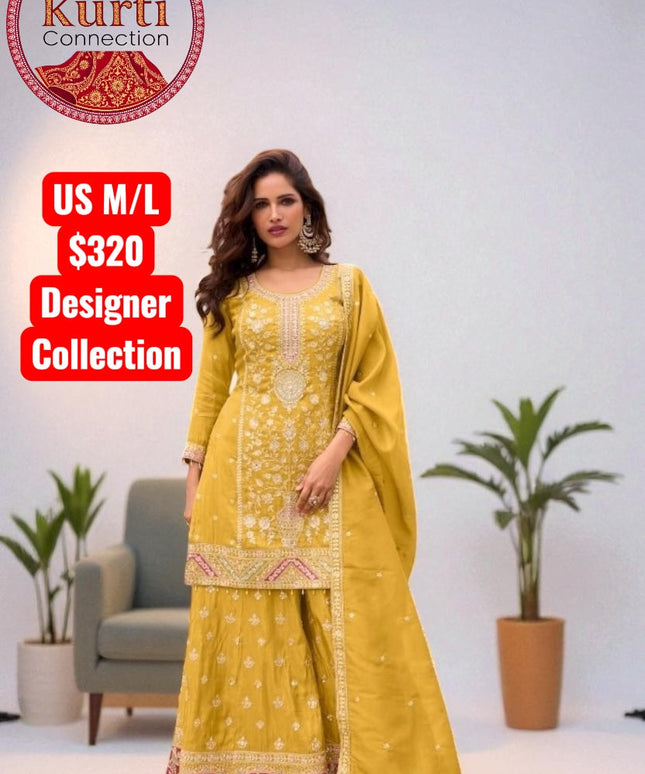 Gemini : Silk sharara sets by Kurti Connection USA