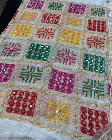 Embroidered phulkari dupatta by Kurti Connection USA