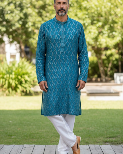 Sequin work kurta pajama set for men