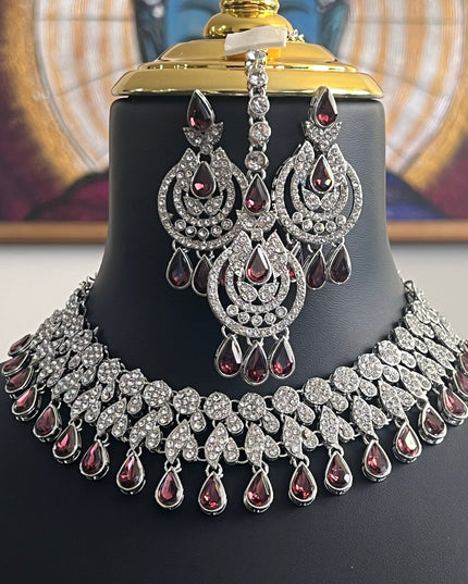 Wine wonder : necklace set by Kurti Connection USA