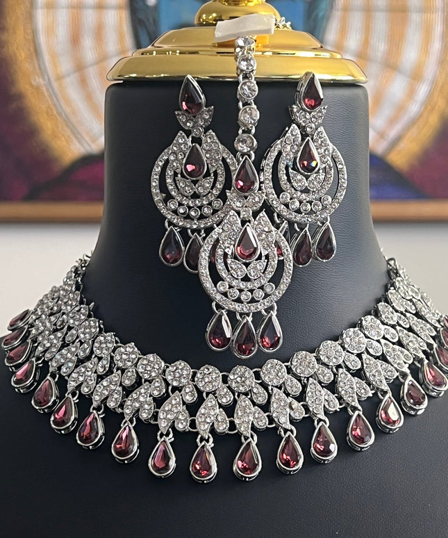 Wine wonder : necklace set by Kurti Connection USA