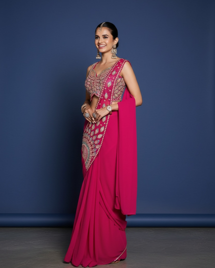 Readymade chiffon saree