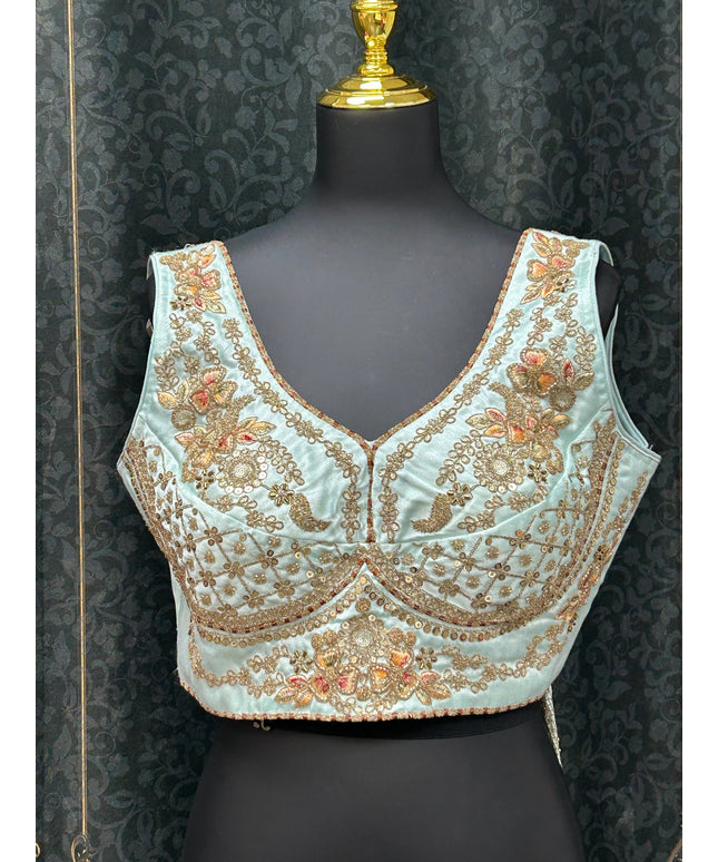 Silk blouse with heavy embroidery work