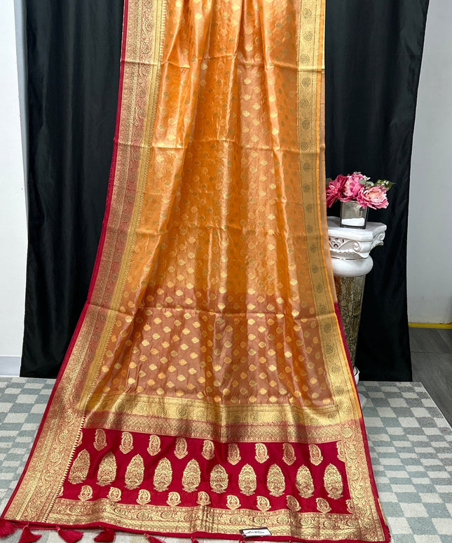 Chanderi silk saree by Kurti Connection USA