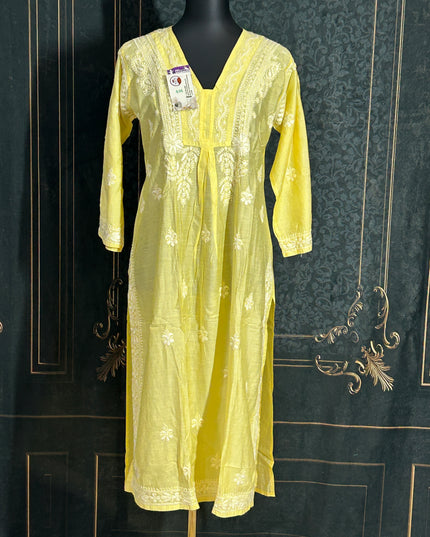 Modal silk chikankari kurti by Kurti Connection USA
