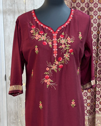 Modal silk salwar suit with banarasi dupatta
