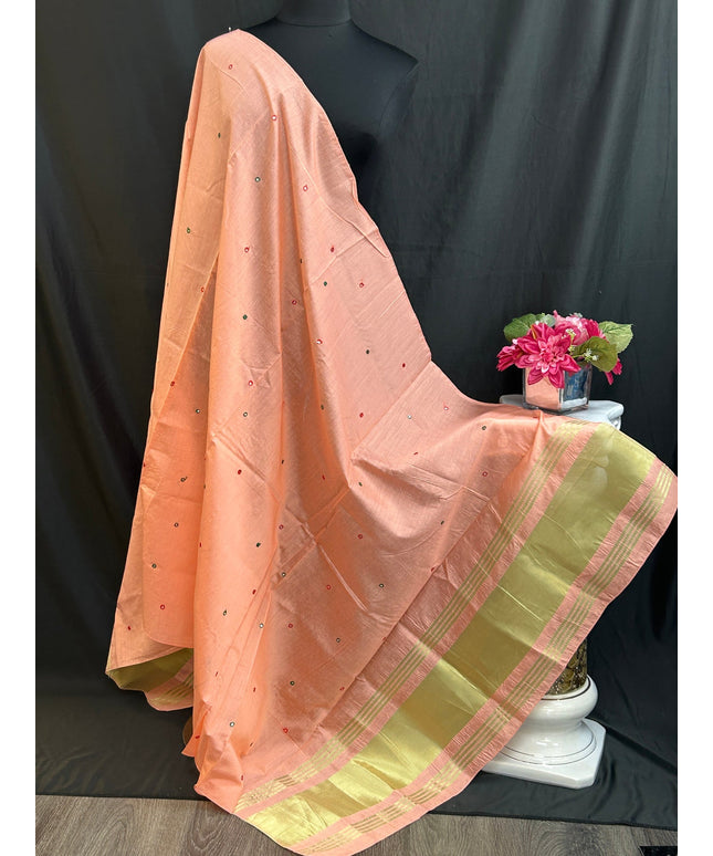 Cotton silk dupatta with small mirrors by Kurti Connection USA