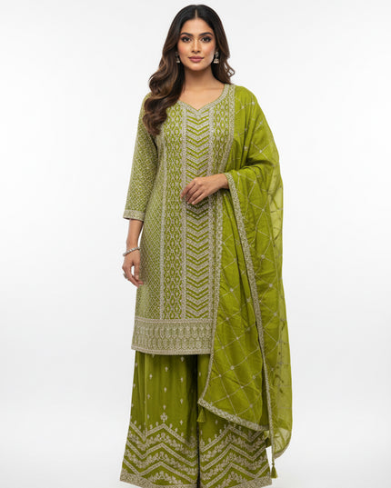 Heavy party wear sharara suit
