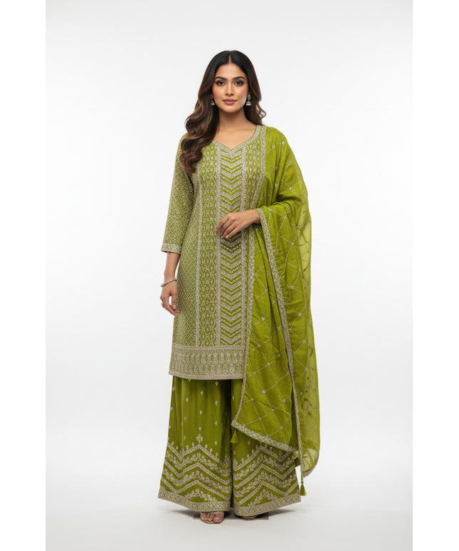 Heavy party wear sharara suit