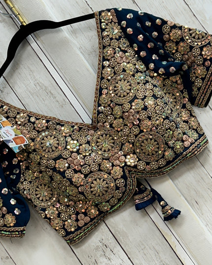 Rama blue blouse : heavy embroidery