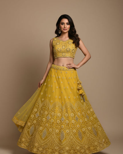 Yellow lehanga choli