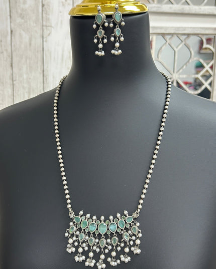 Oxidized necklace set by Kurti Connection USA
