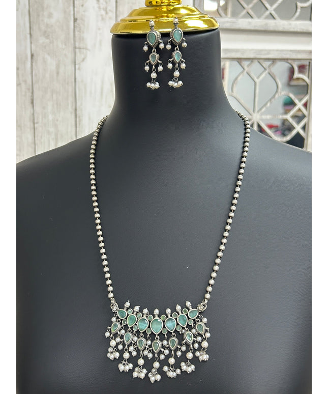 Oxidized necklace set by Kurti Connection USA