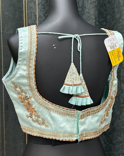 Silk blouse with heavy embroidery work
