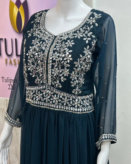 Party wear long gown by Kurti Connection USA