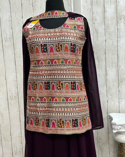 Heavy embroidery work sharara suit