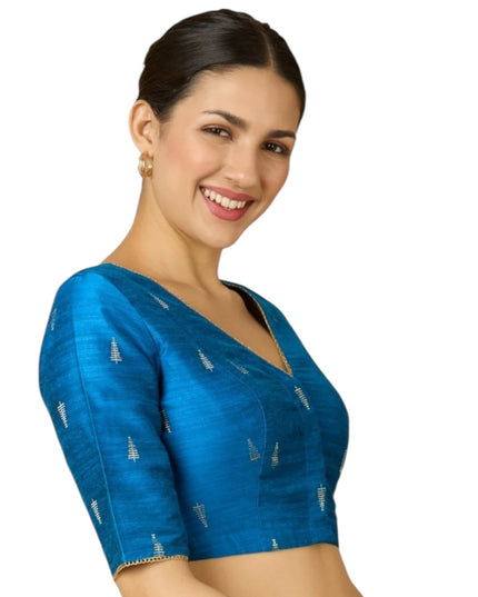 Teal blue blouse by Kurti Connection USA