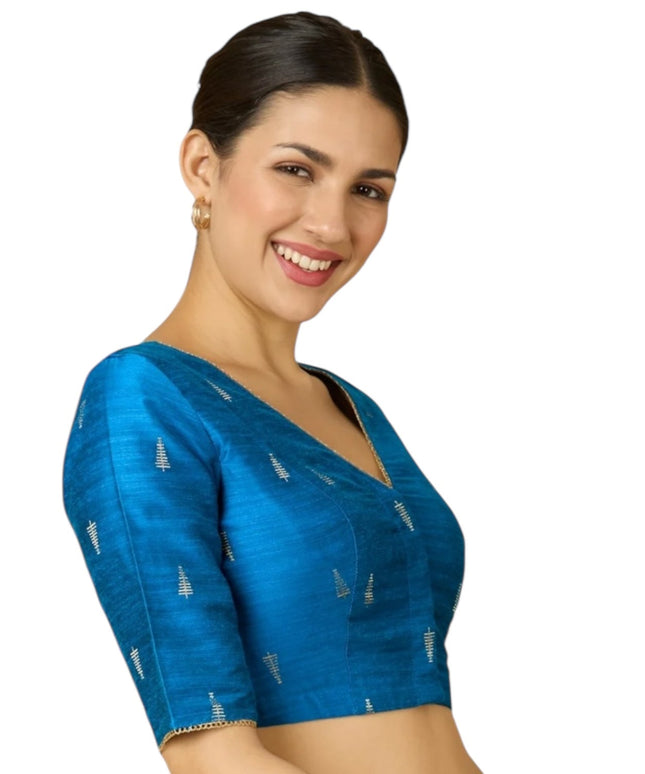 Teal blue blouse by Kurti Connection USA