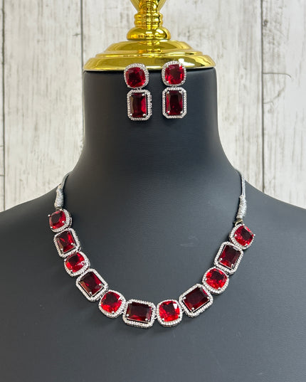 Red AD choker set : necklace set