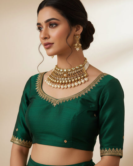 Traditional Kundan choker necklace set by Kurti Connection USA