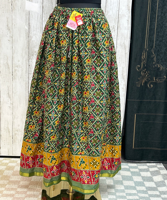 Cotton Jaipuri Lehenga Skirt - Traditional Print