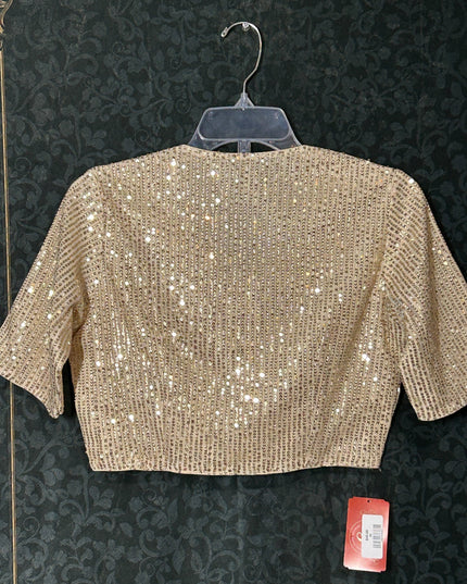 Ligh gold blouse with sequin work