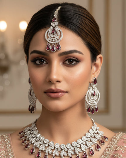 Wine wonder : necklace set by Kurti Connection USA