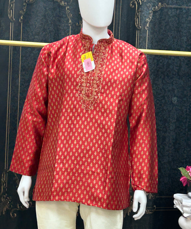 Silk short kurta for men