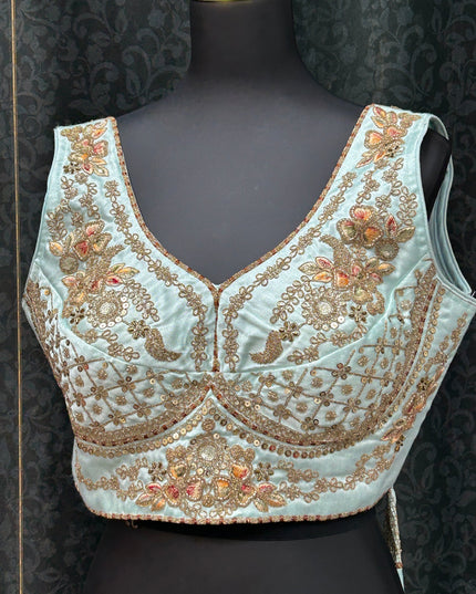 Silk blouse with heavy embroidery work