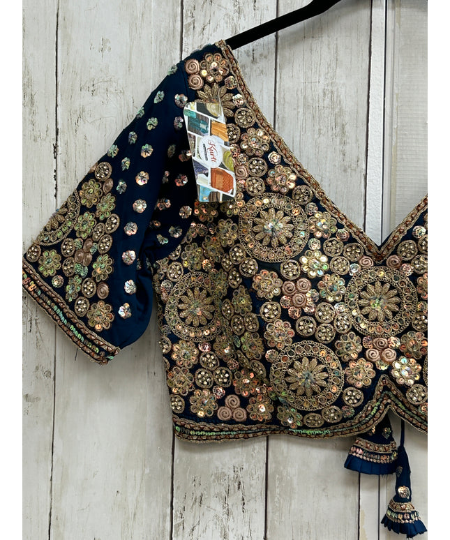 Rama blue blouse : heavy embroidery