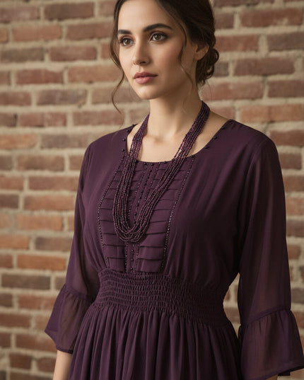 Purple chiffon dress