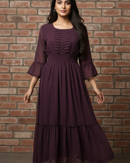 Purple chiffon dress