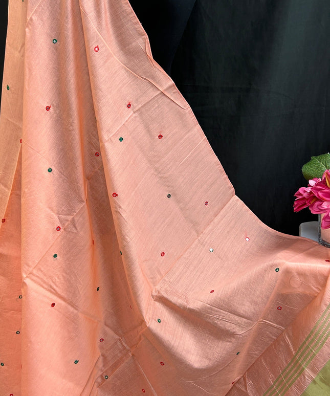 Cotton silk dupatta with small mirrors by Kurti Connection USA