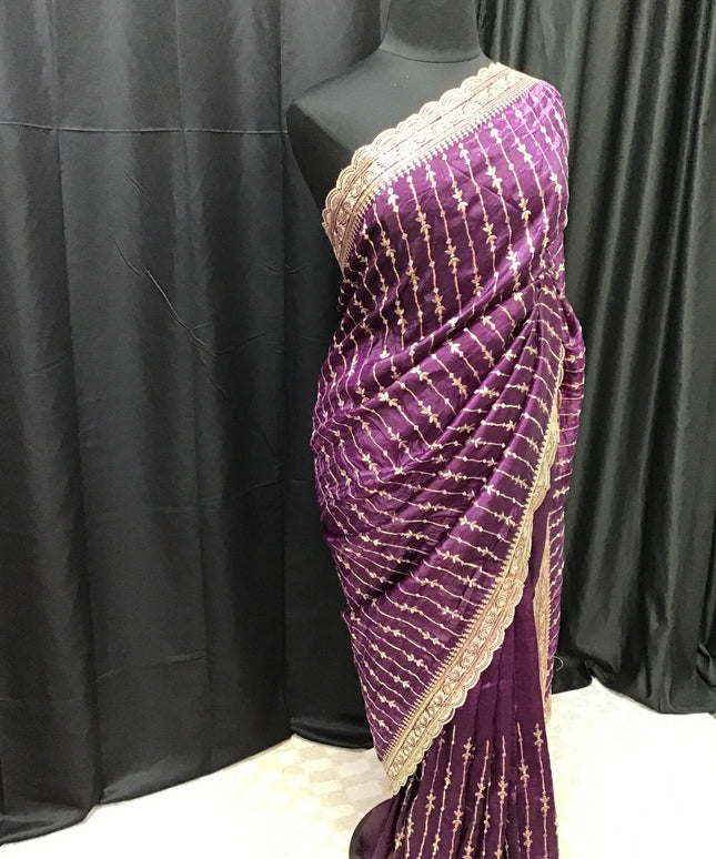 Crape silk saree