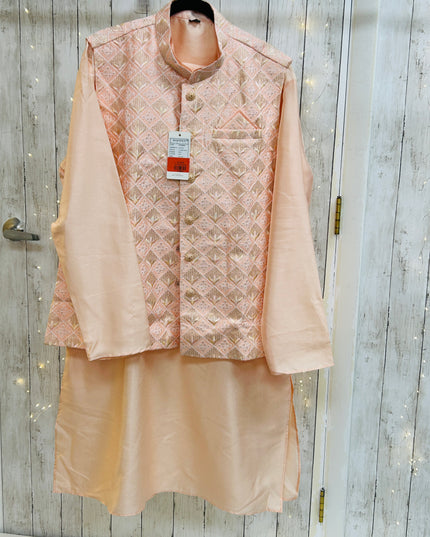 Silk kurta pajama with jacket