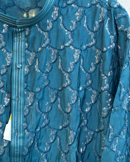 Sequin work kurta pajama set for men