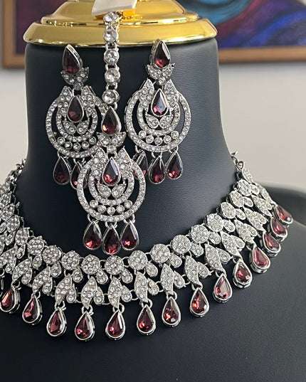 Wine wonder : necklace set by Kurti Connection USA