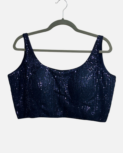 Blue sleeveless blouse
