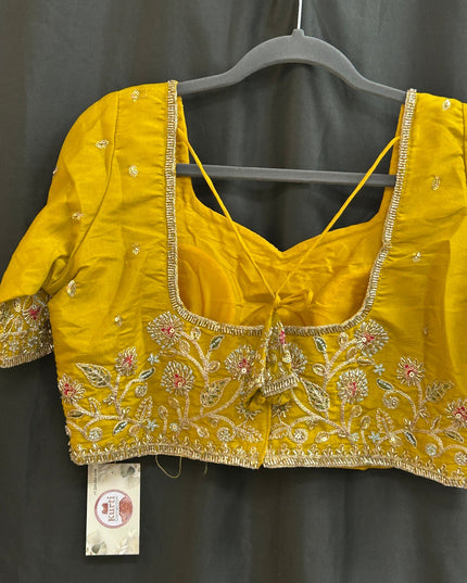 Hand embroidered blouse | tissue silk blouse with all over hand embroidery by Kurti Connection USA