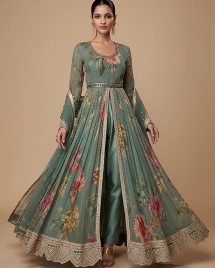 Chiffon Long Kurti set | Long gown