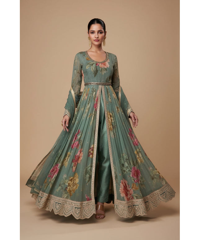 Chiffon Long Kurti set | Long gown