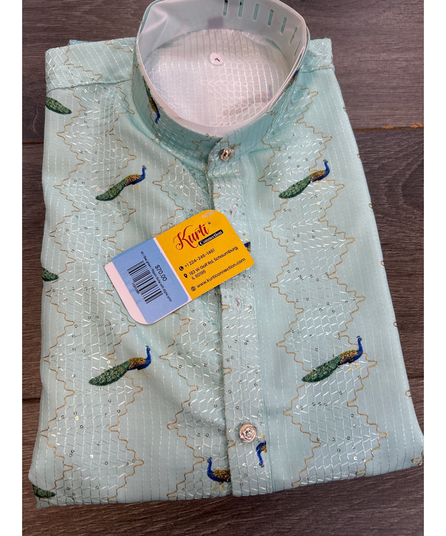 Embroidered Kurta With Printed Accents