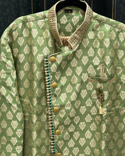 Sherwani with golden dhoti pant