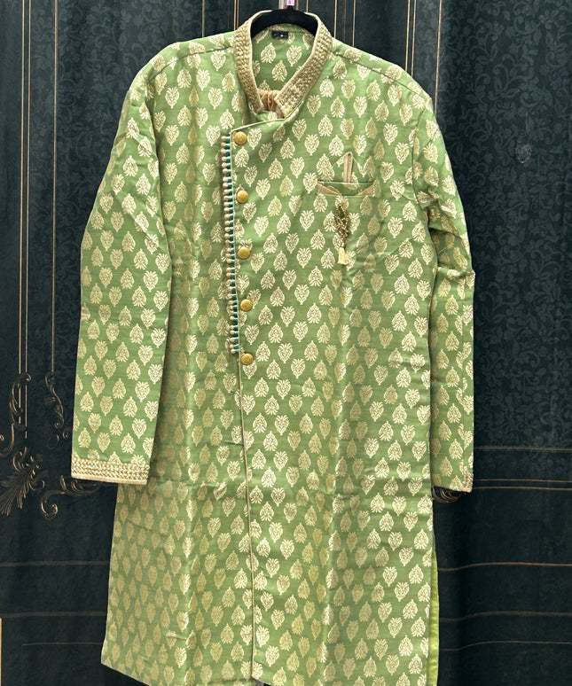 Sherwani with golden dhoti pant